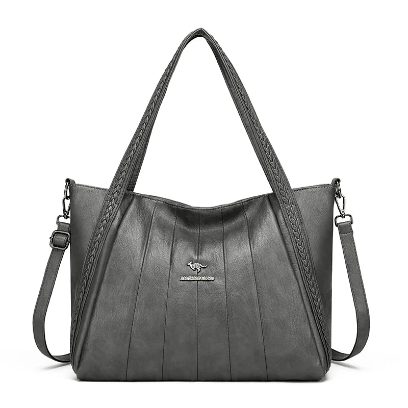 Soft Leather Weave Style Handbag