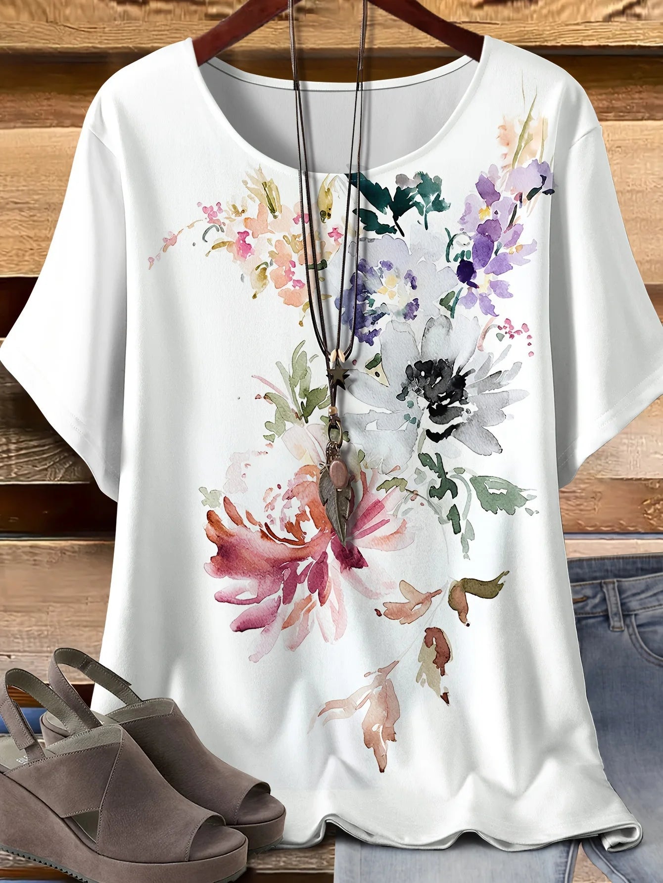 Summer Flower Butterfly T-Shirt