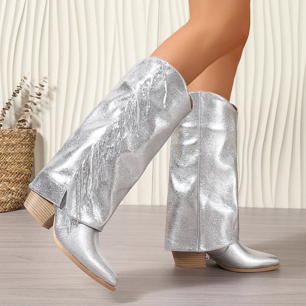 Tassel Knee-High Boots – Comfortable Party Style