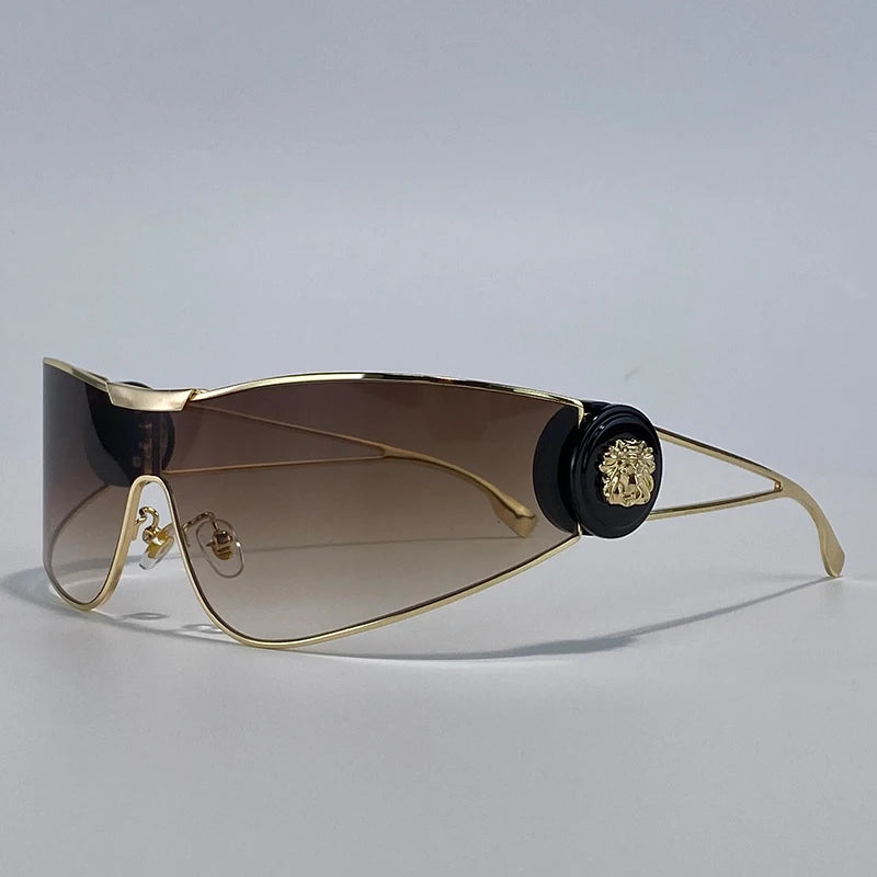 One-Piece Shield Luxury Vintage Wrap Around Sunglasses
