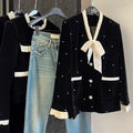 Elevated Pearl Beading Velvet Jacket