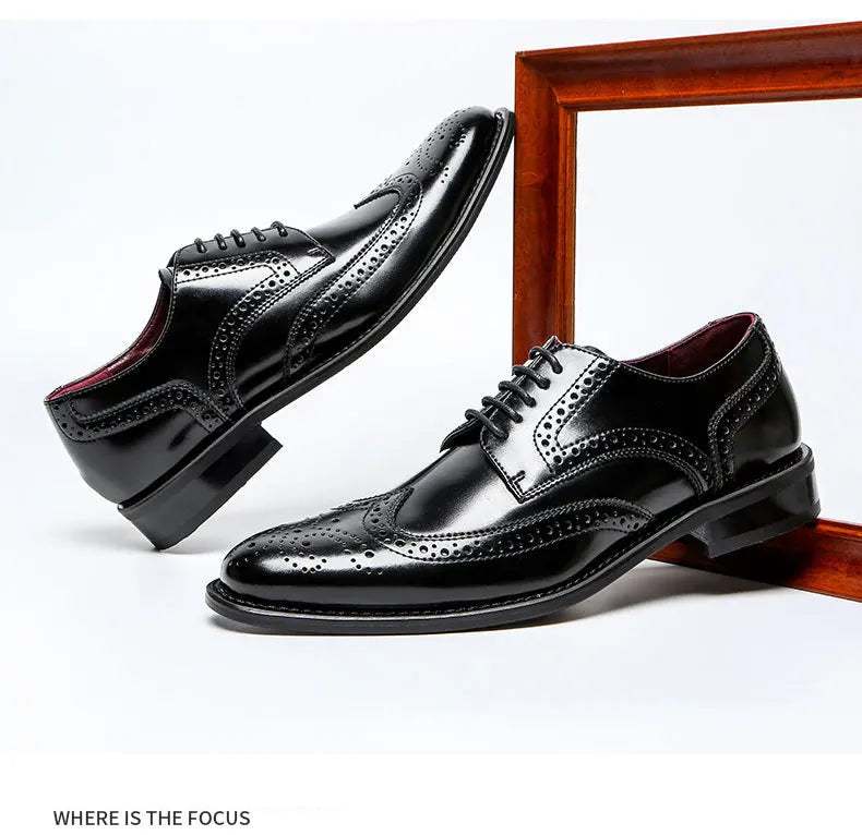 Genuine Leather Lace-up Men's Business  Dress Shoes