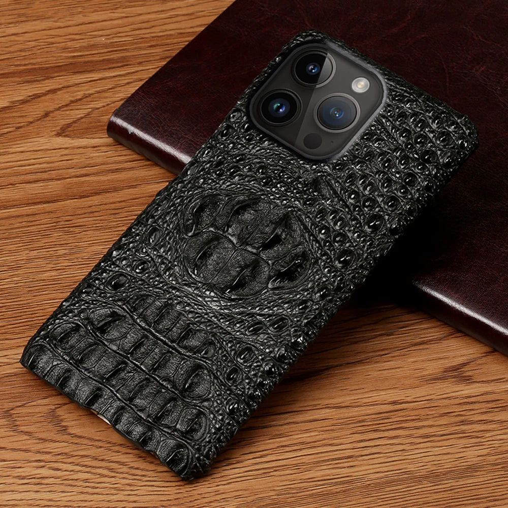 Elegant 3D Head Style Phone Case for iPhone – Premium Leather Cover
