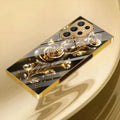 Rose Phone Case for Samsung Galaxy – Electroplated Glass TPU Shockproof Cover