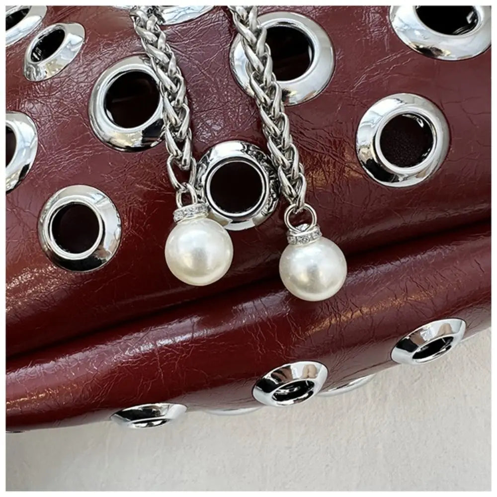 Unique Metal Stud Rivet Shoulder Bag
