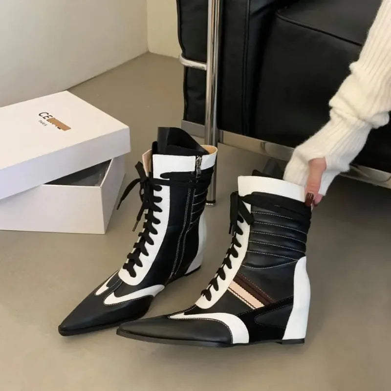 Retro Women Ankle Boots – High Top Height Boost Shoes