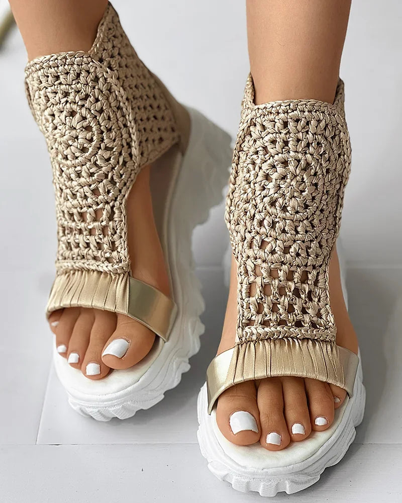Elegant Knitted Mesh Sandals