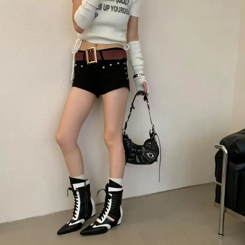 Retro Women Ankle Boots – High Top Height Boost Shoes