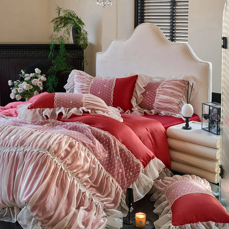 Luxury Sweet Princess Style French Cotton Bedding Set
