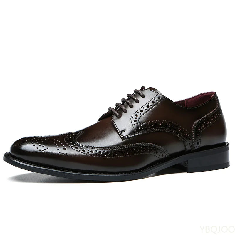 Genuine Leather Lace-up Men's Business  Dress Shoes