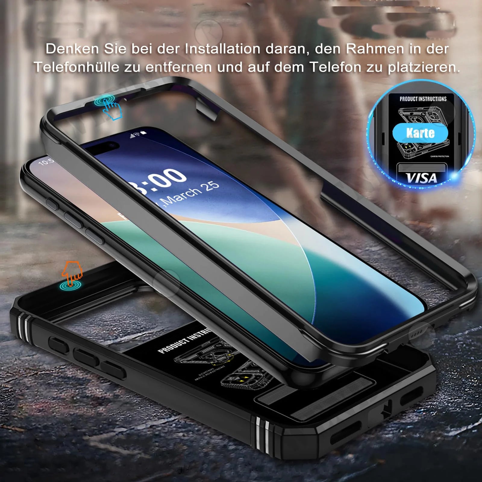 Heavy Duty iPhone Case with Camera 360 Degree Kickstand Cover