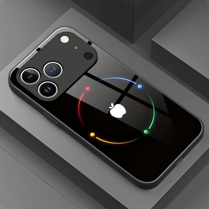 Colorful Tempered Glass Phone Case For iPhone