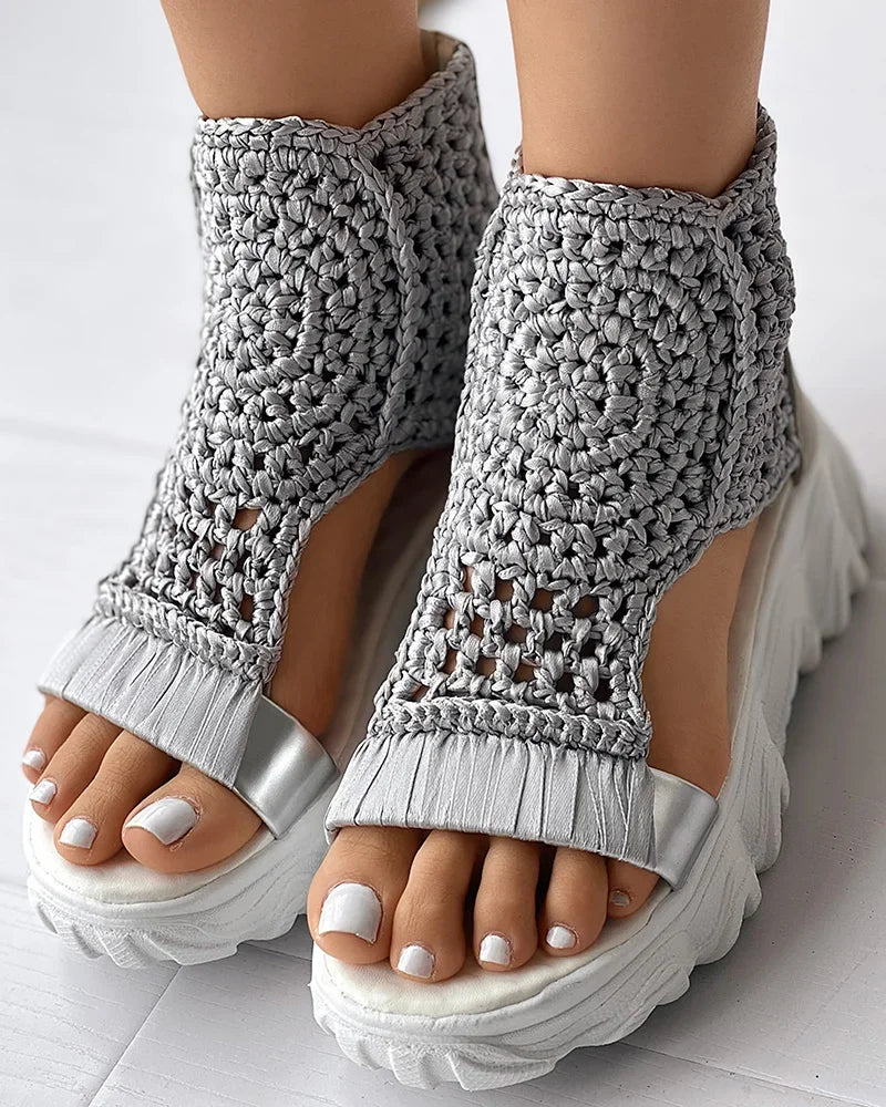 Elegant Knitted Mesh Sandals