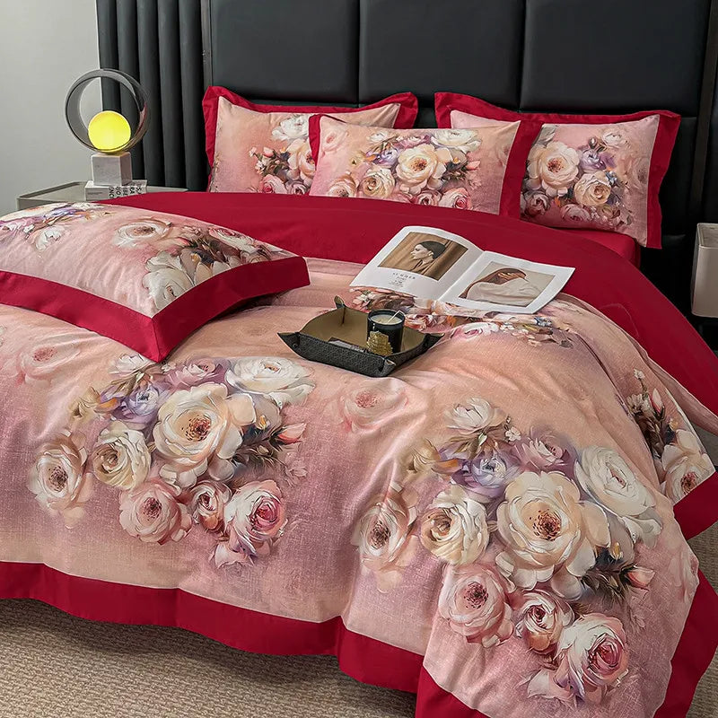 Elegant  Floral Vibrant Bedding Set