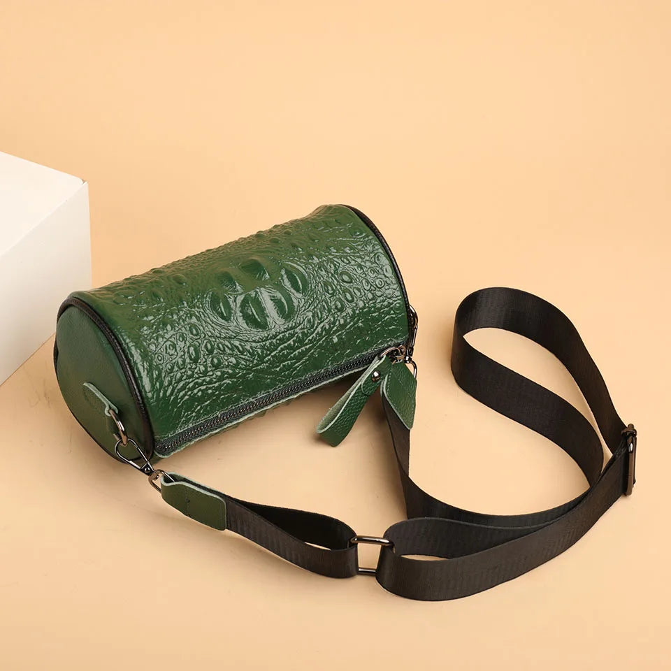 Crocodile Pattern Genuine Leather Shoulder Bag