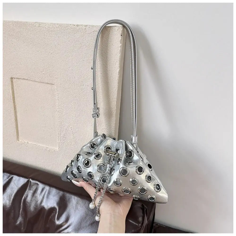 Unique Metal Stud Rivet Shoulder Bag