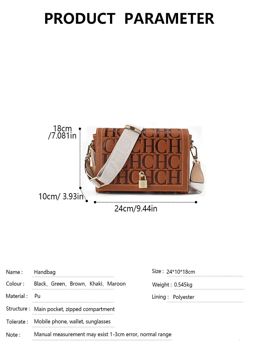 Women’s Letter Print Crossbody Bag