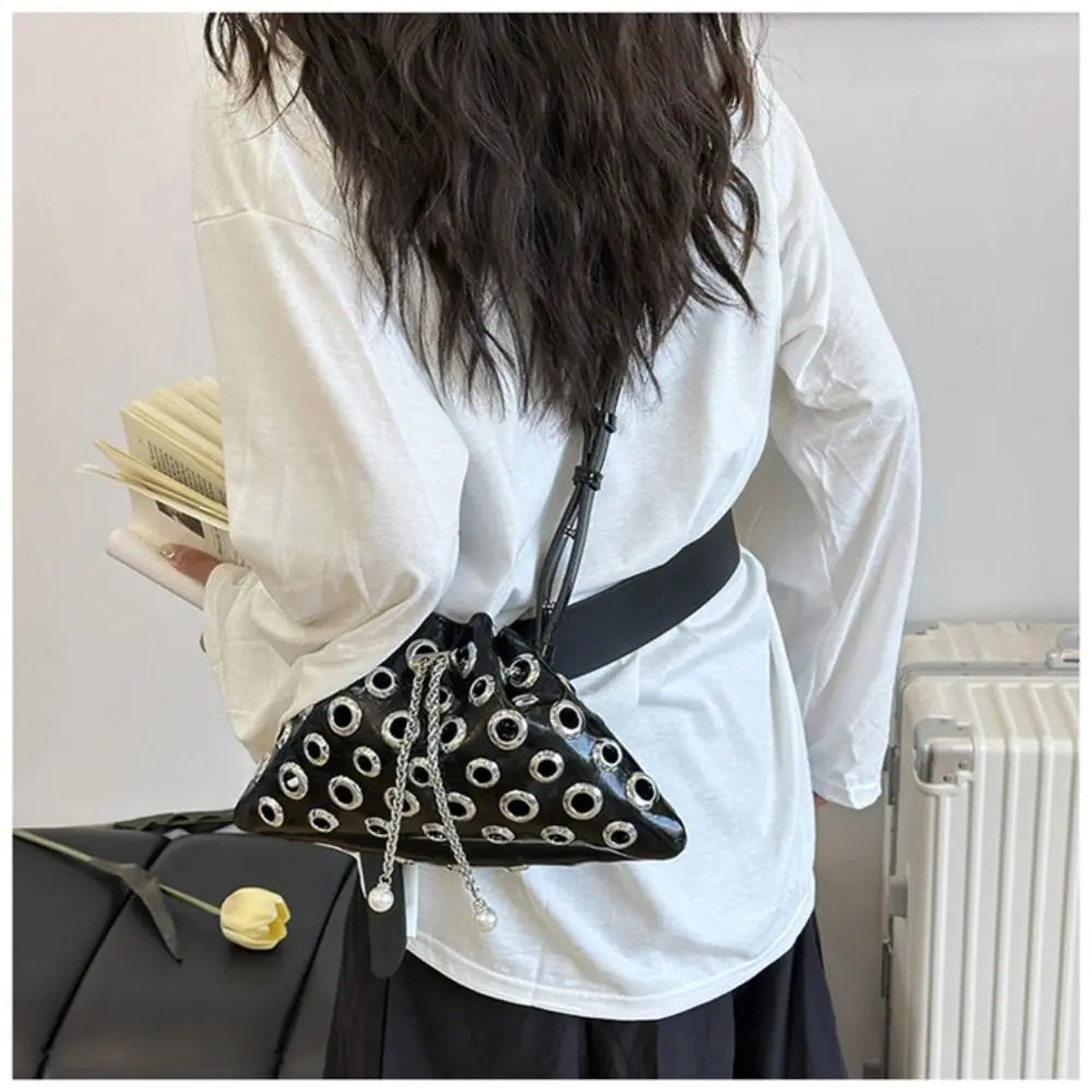 Unique Metal Stud Rivet Shoulder Bag