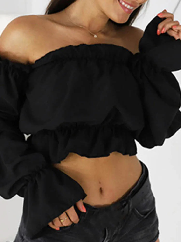 Women’s Candy Color Off-Shoulder Crop Top | Summer Fashion Essential