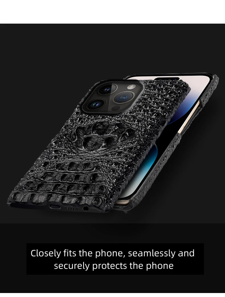 Elegant 3D Head Style Phone Case for iPhone – Premium Leather Cover