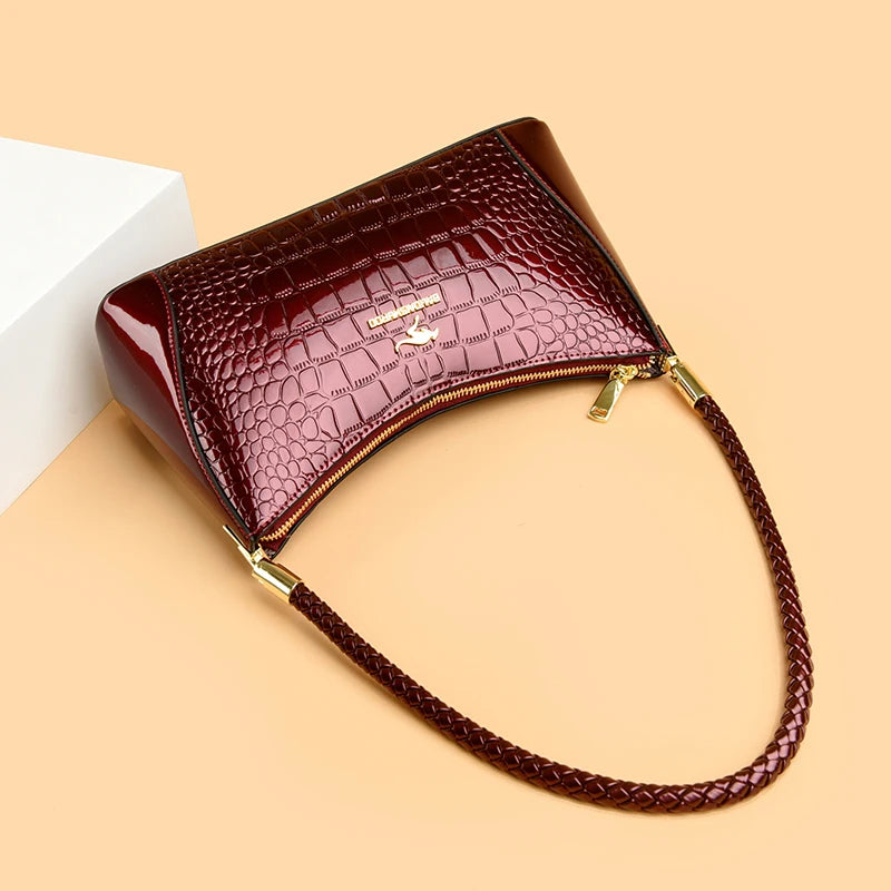 Crocodile Pattern Leather Casual Sac Bag