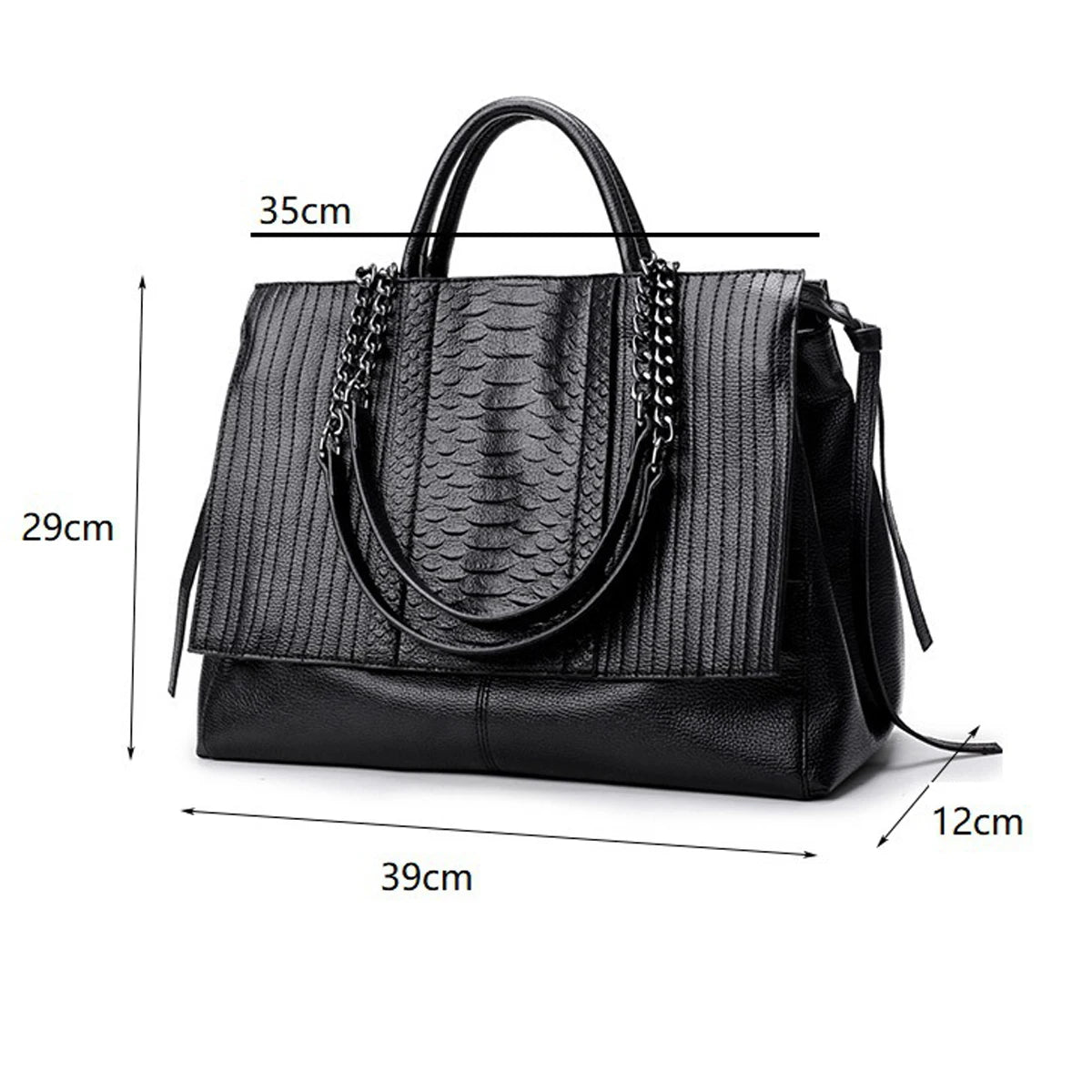 Vintage Snake Pattern Splicing Tote Shoulder Bag