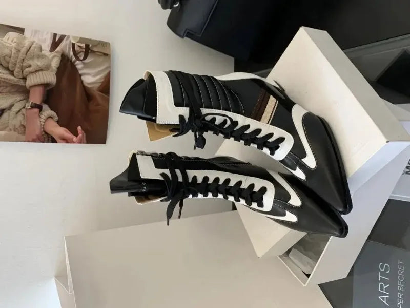 Retro Women Ankle Boots – High Top Height Boost Shoes