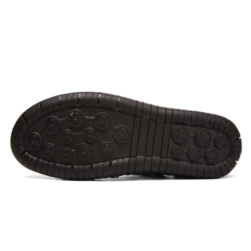 Men’s Premium Leather Sandals – Breathable Slip-On