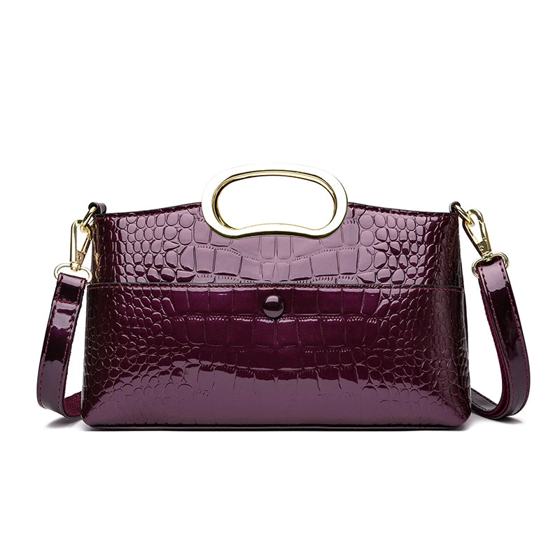 Crocodile Pattern Leather Casual Handbag