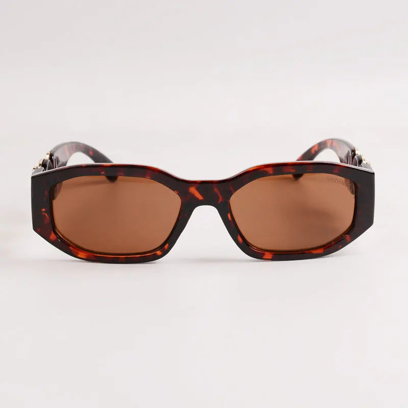 Classic Oval Shaped Gold Black Sunglasses