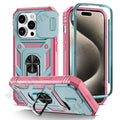Heavy Duty iPhone Case with Camera 360 Degree Kickstand Cover