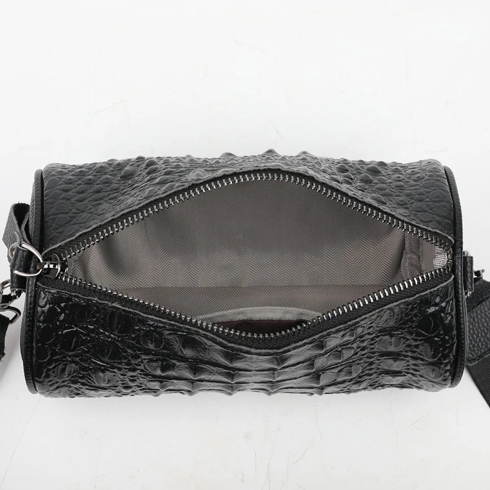 Crocodile Pattern Genuine Leather Shoulder Bag