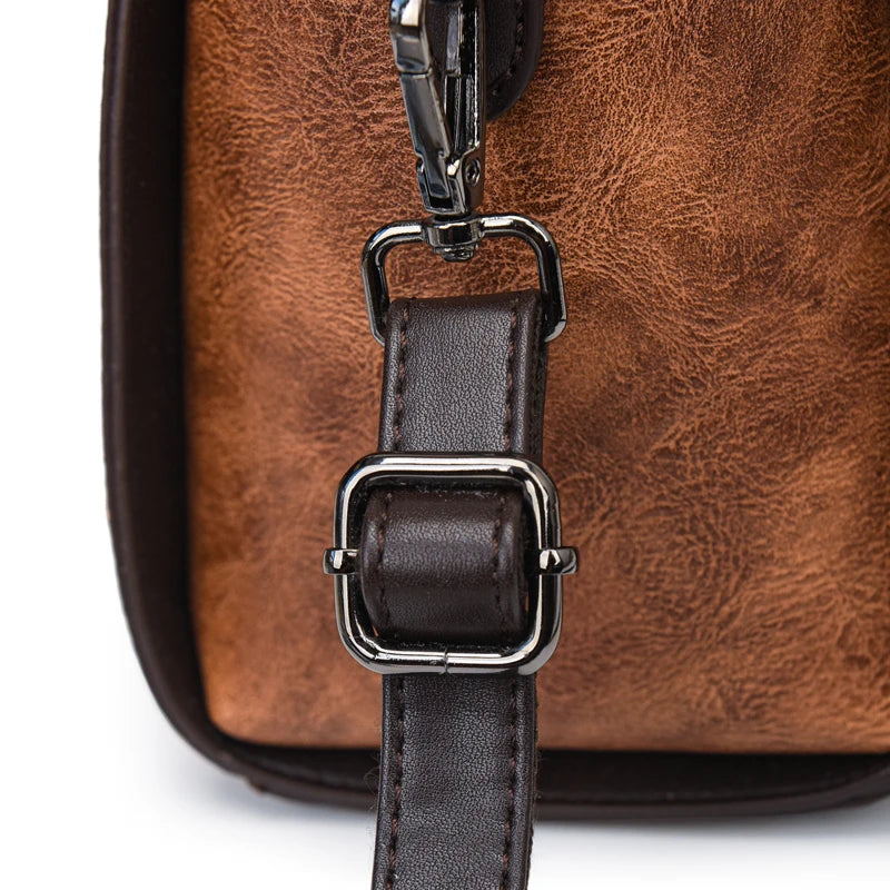 Vintage Embossed PU Leather Women's Shoulder Bag