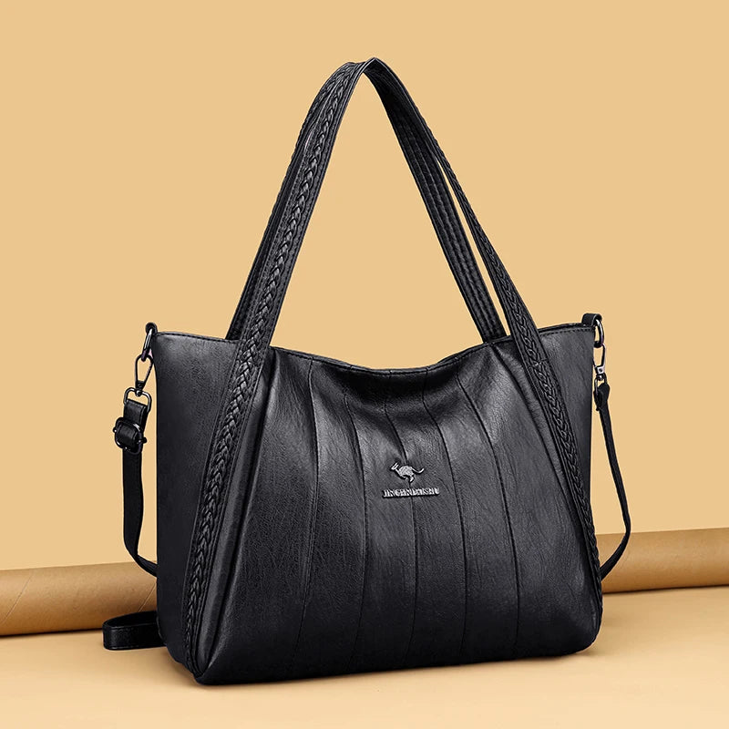 Soft Leather Weave Style Handbag