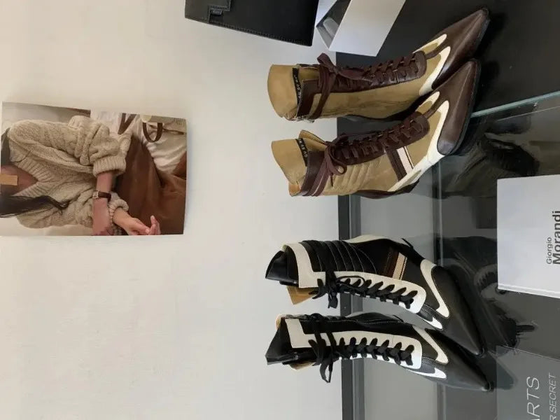Retro Women Ankle Boots – High Top Height Boost Shoes