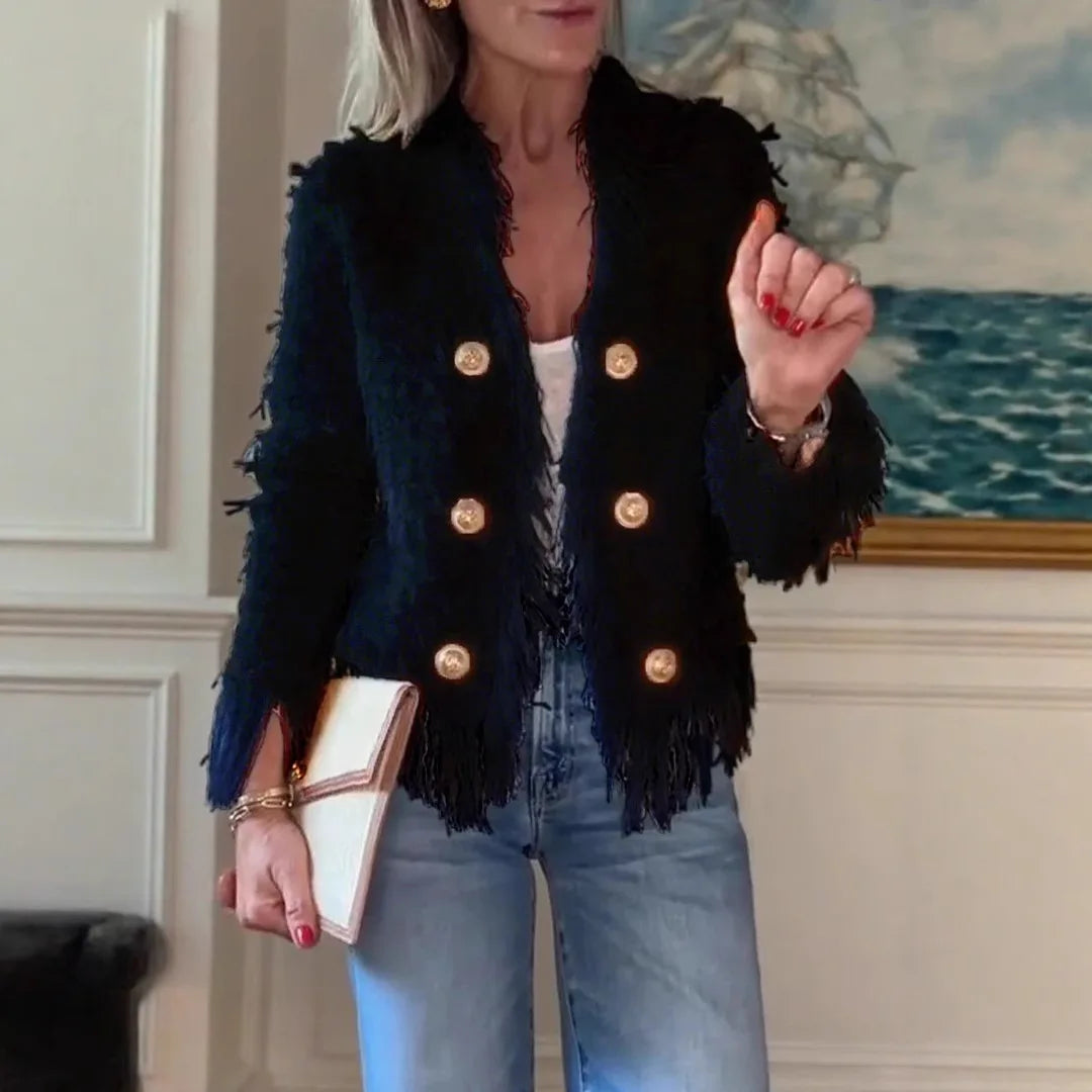 Elegant Double-breasted Tassel Jacket
