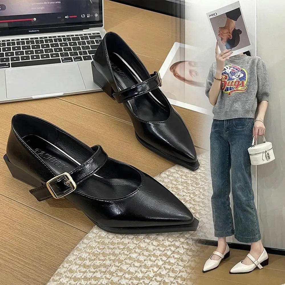 Pointed Toe Mary Jane Pumps