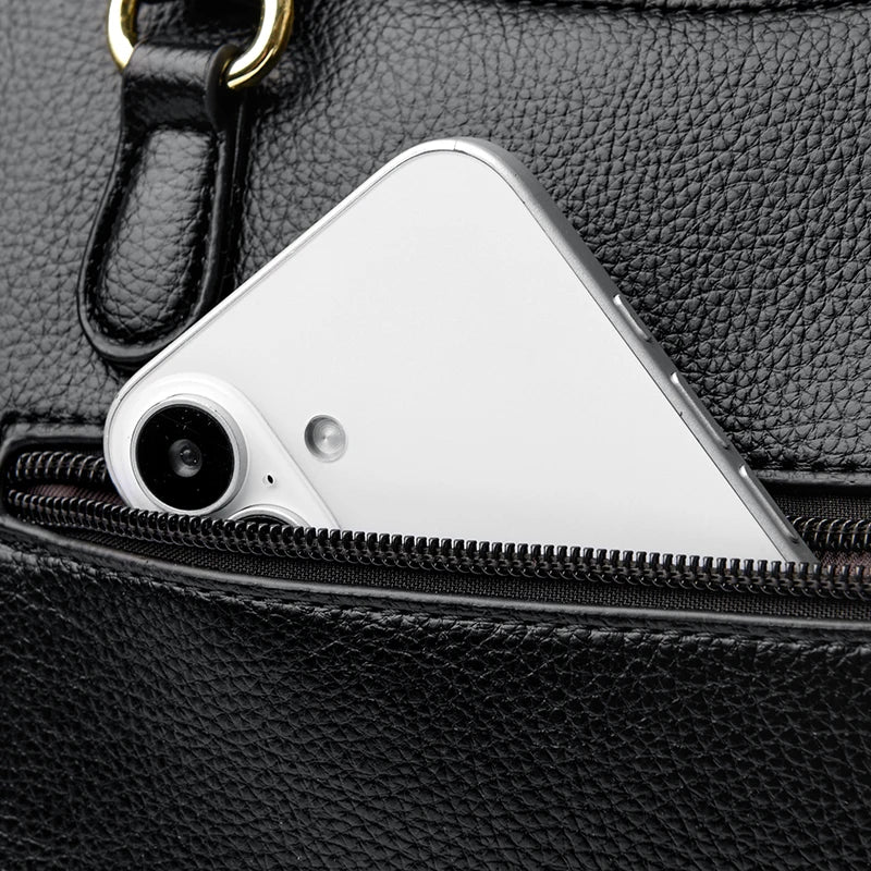 Vintage Style Clip Buckle Multi Pocket Women's Handbag