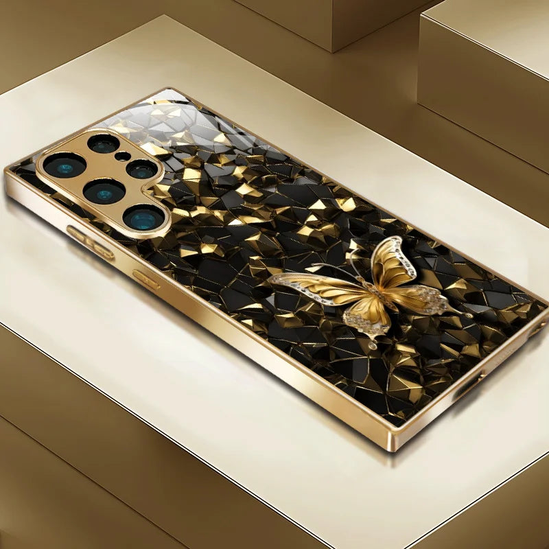 High-End Electroplated Glass TPU Phone Case for Samsung
