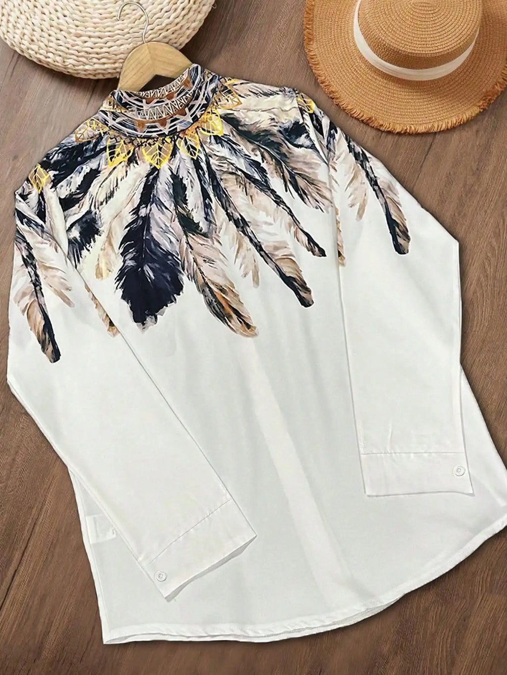 Native Western Ethnic Slim Fit Blouse