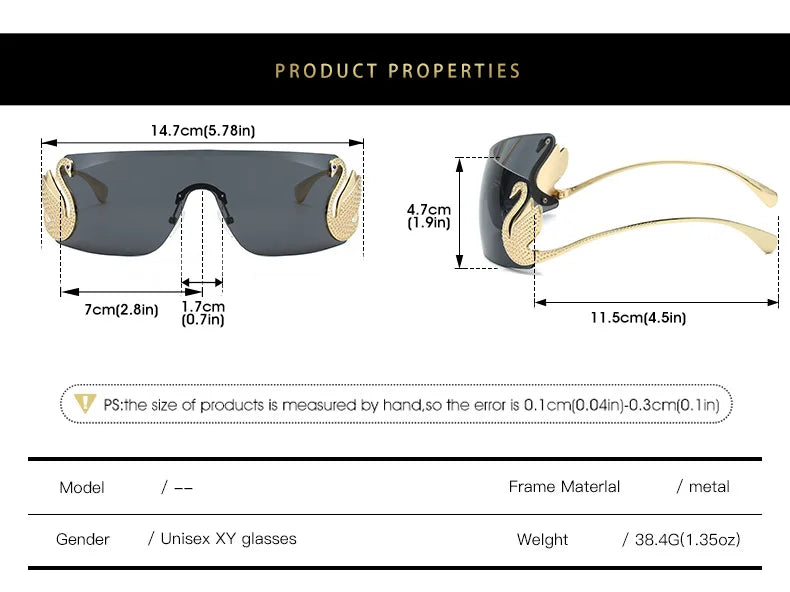 Vintage Luxury Rimless Sunglasses