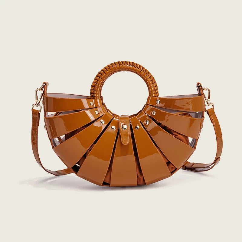 Half Moon Ring Shell Crossbody Bag