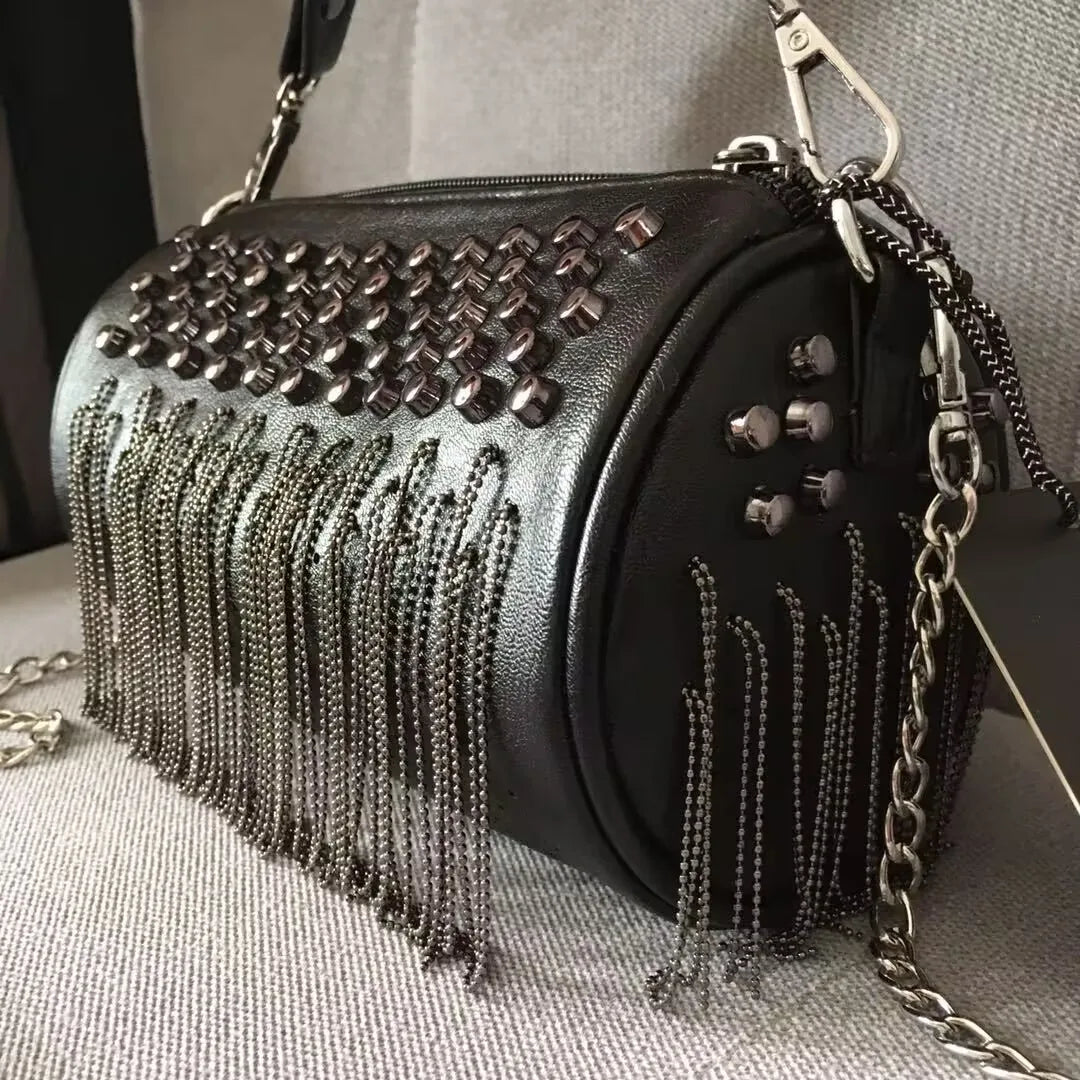 Tassel Rivet Women’s Shoulder & Crossbody Bag