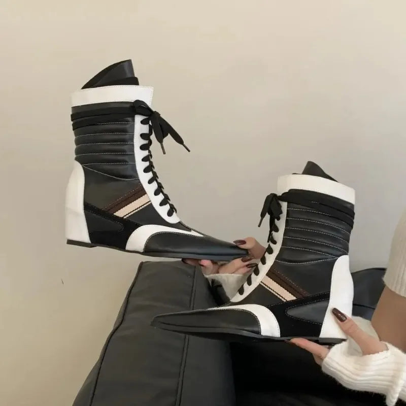 Retro Women Ankle Boots – High Top Height Boost Shoes