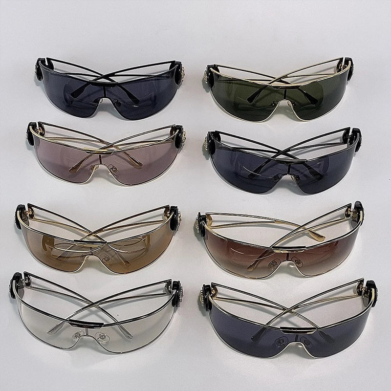 One-Piece Shield Luxury Vintage Wrap Around Sunglasses
