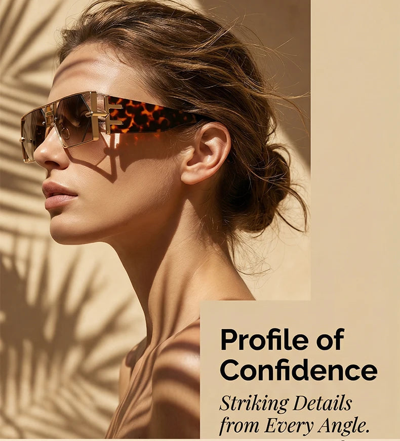 Steampunk Rectangle Metal Frame Sunglasses UV400 