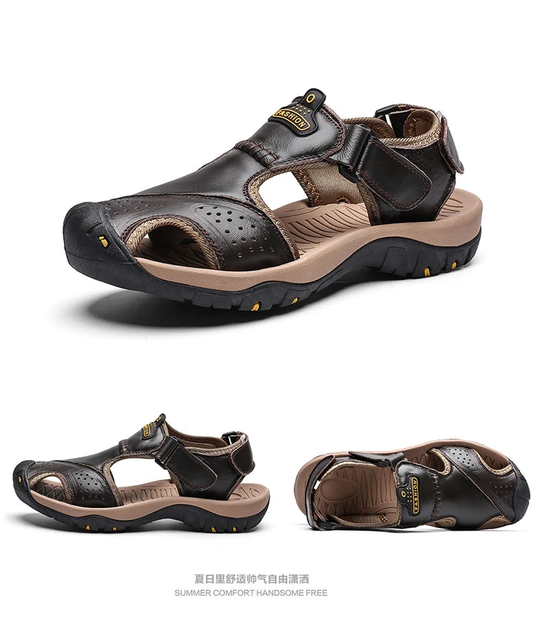 Men’s Summer Leather Sandals Comfortable Large Size