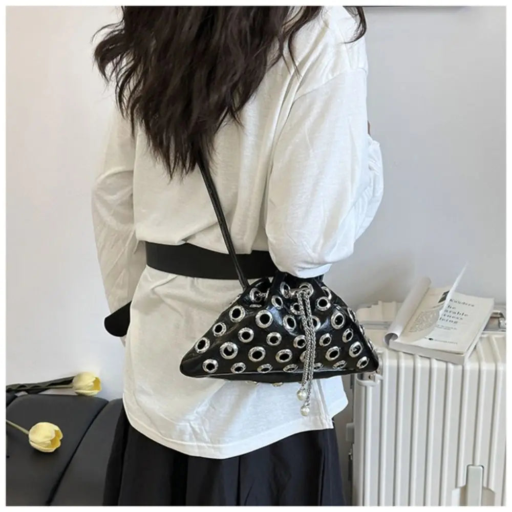 Unique Metal Stud Rivet Shoulder Bag