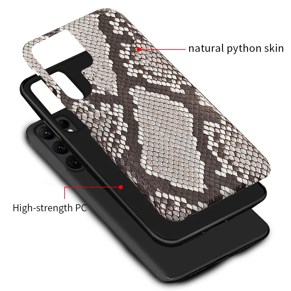 Samsung Galaxy Genuine Python Leather Case – Premium Snakeskin Back Cover