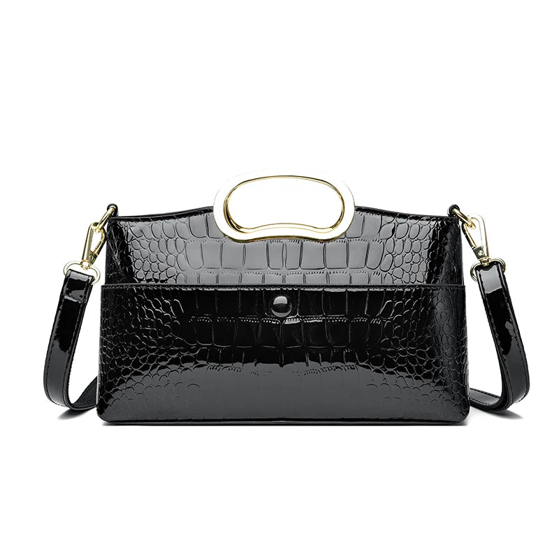 Crocodile Pattern Leather Casual Handbag